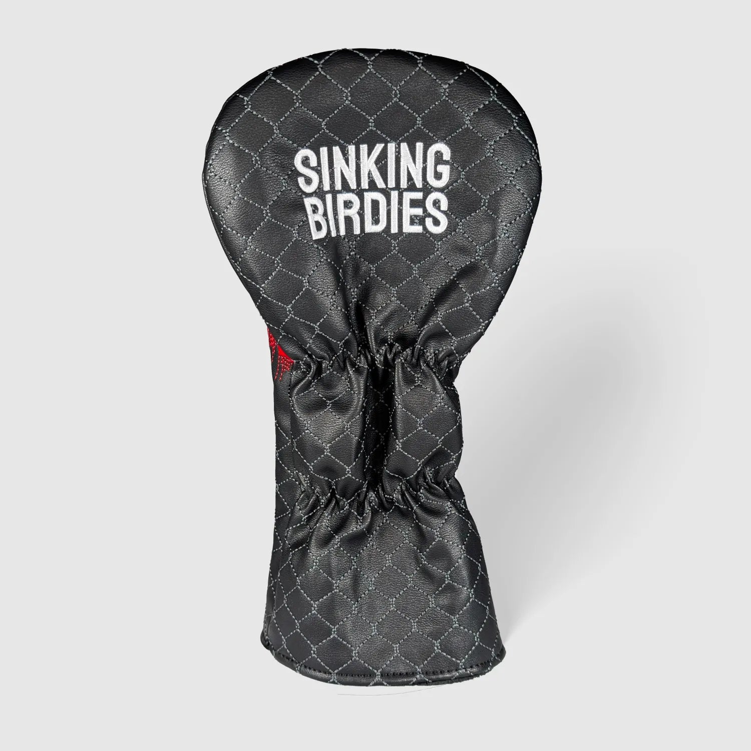 SINKING BIRDIES ドライバーカバー Big Dog：ロゴとキルティングのある背面