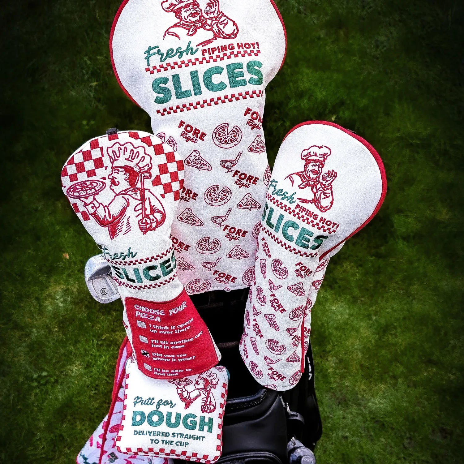 SINKING BIRDIES ドライバーカバー Fresh Slices：Fresh SlicesとPutt for Doughを合わせた使用イメージ