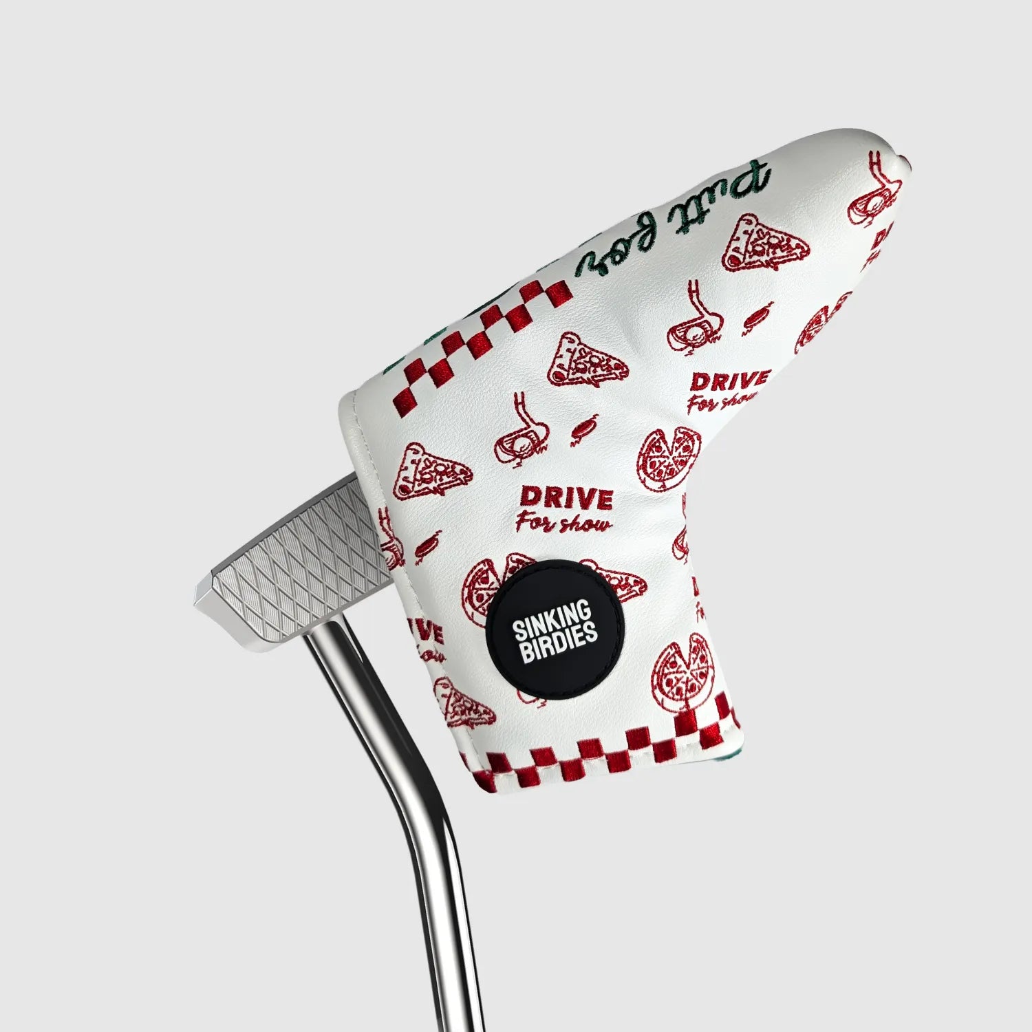 SINKING BIRDIES ブレードパターカバー Putt for Dough：ブレードパターへの装着例