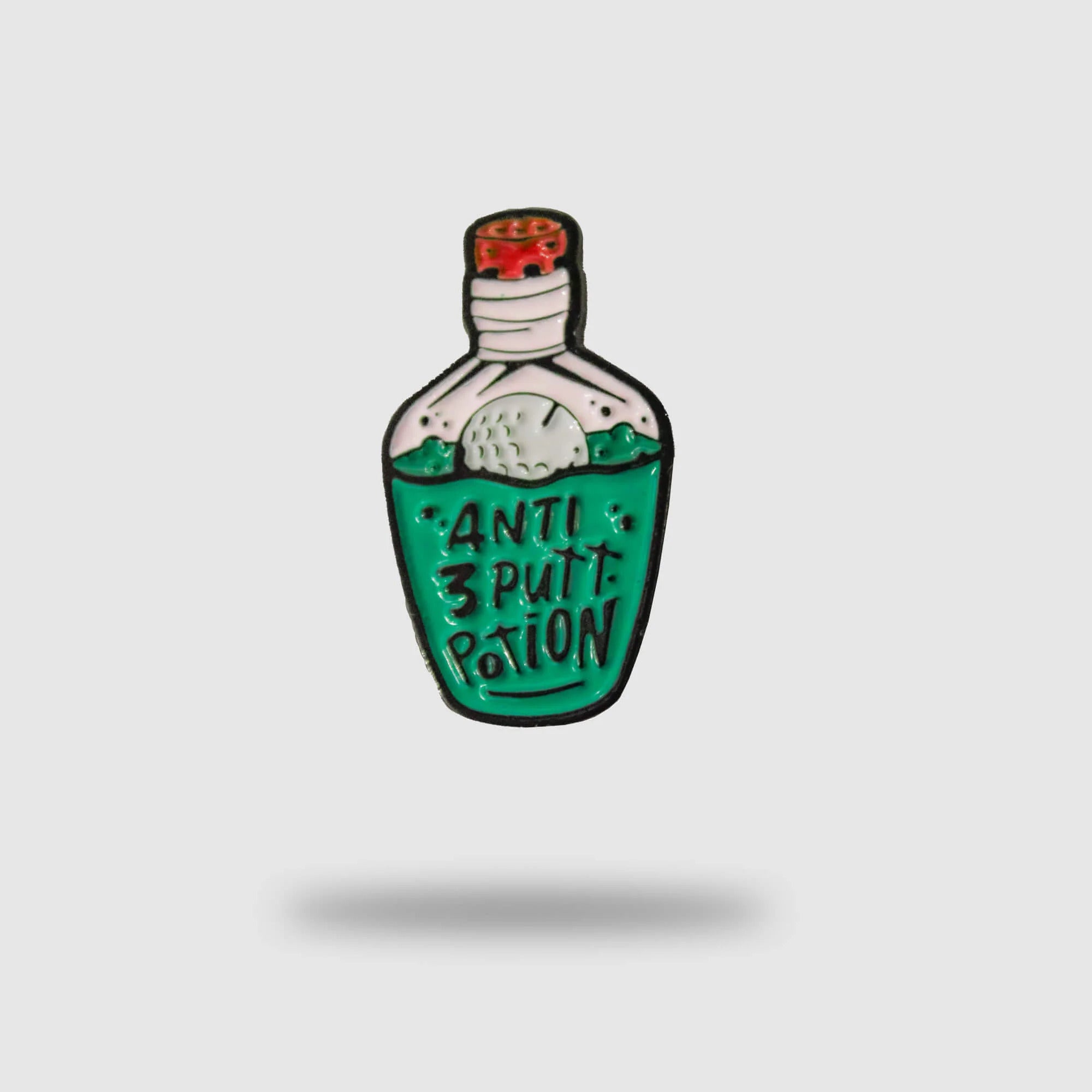 ポーション瓶をかたどったSINKING BIRDIES Anti 3 Putt Potionのゴルフボールマーカー